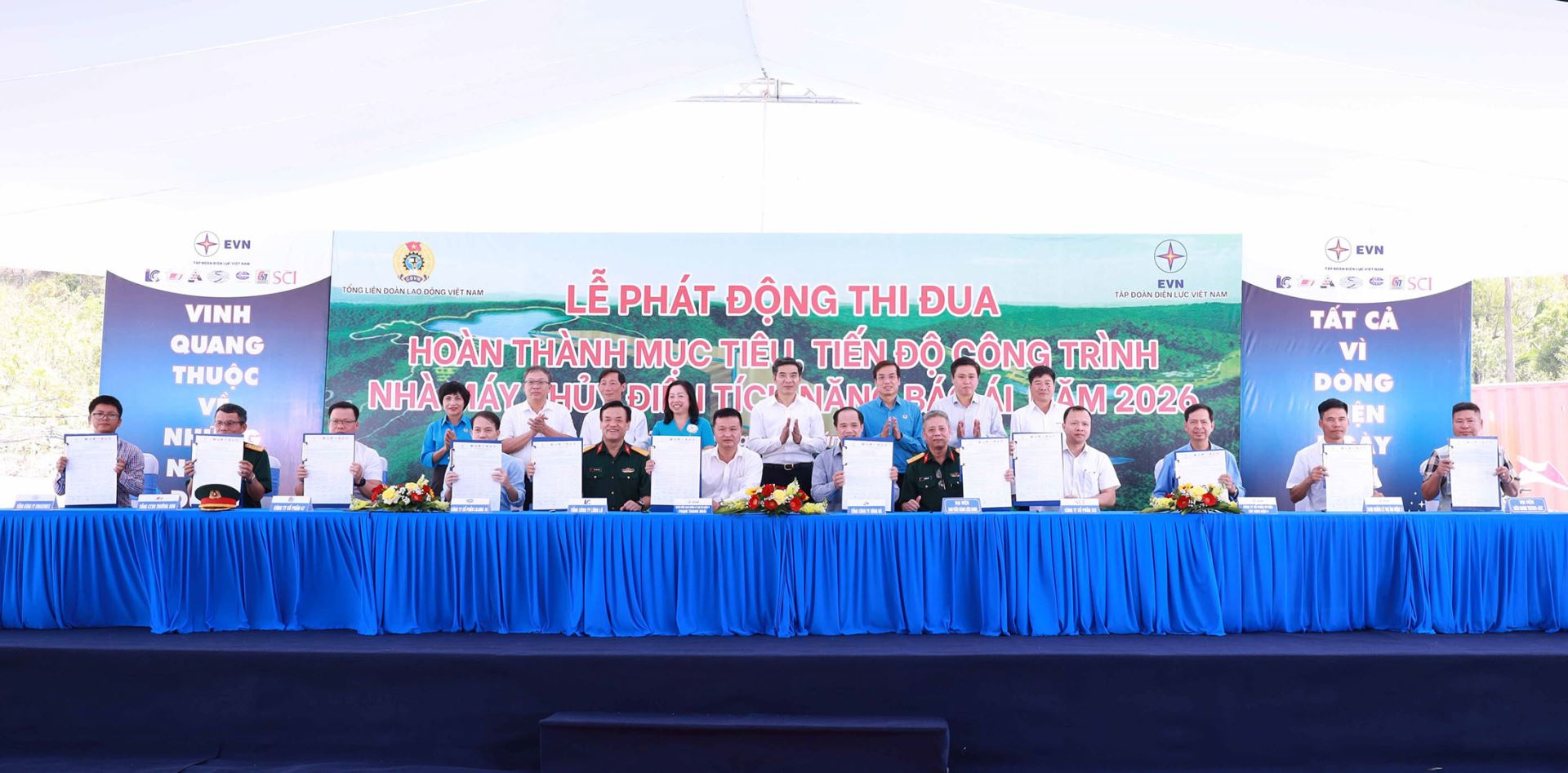 Phát động thi đua hoàn thành mục tiêu, tiến độ công trình Nhà máy Thủy điện tích năng Bác Ái năm 2026